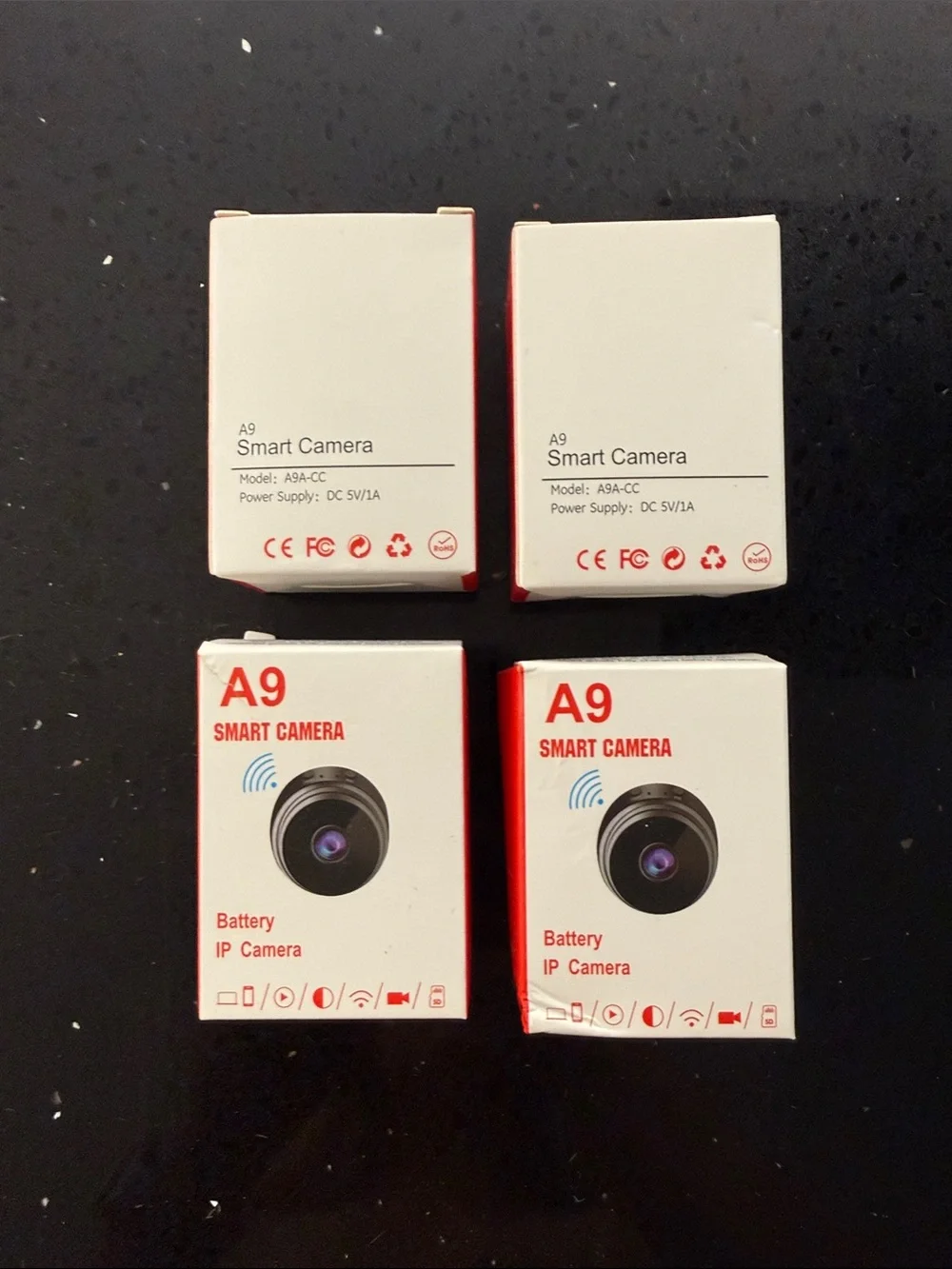 NIB A9 Smart Camera - White and Red Battery IP Camera